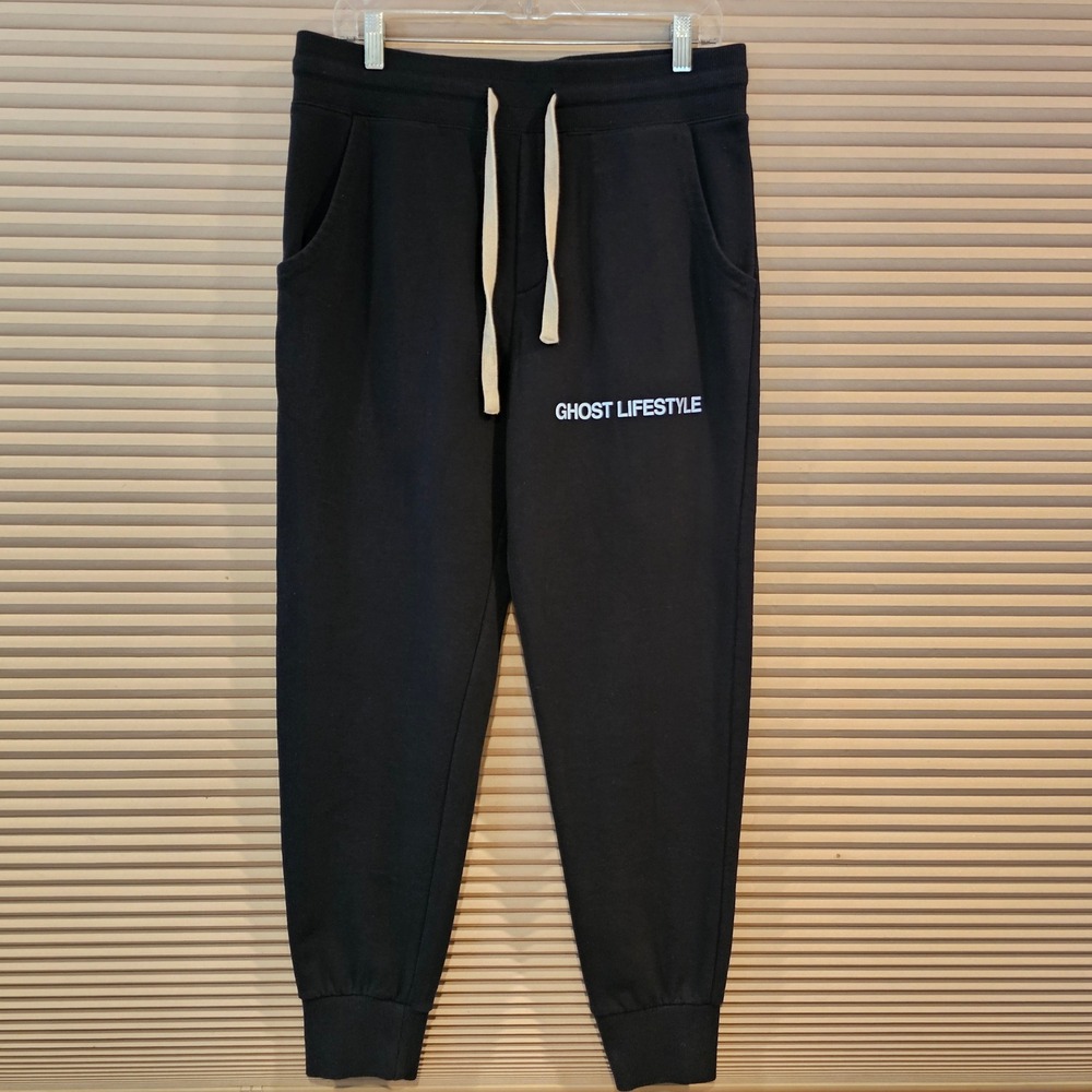 Ghost Lifestyle x Sportiqe Mens Black Fleece Joggers Sweatpants Size Large